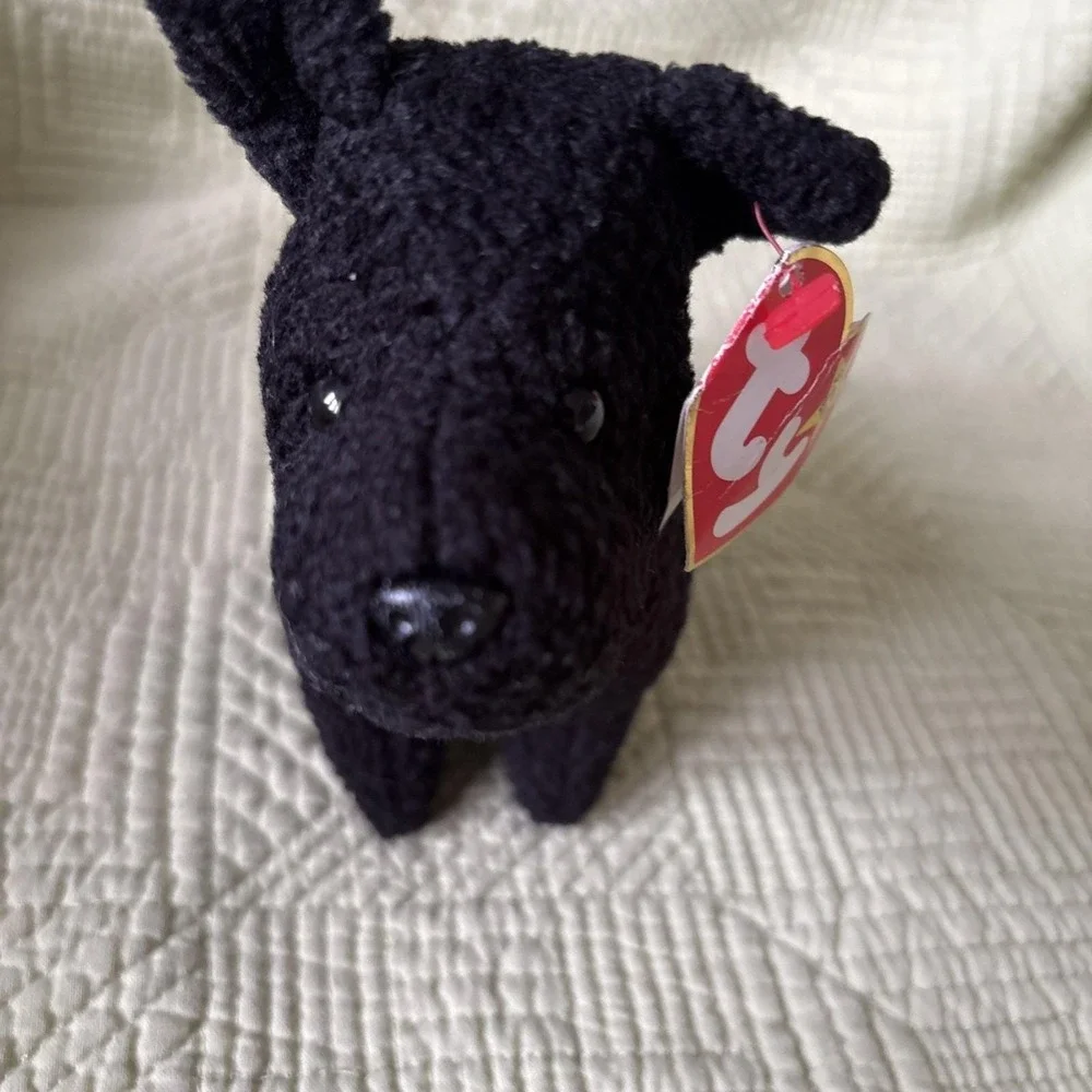Vtg TY Beanie Baby Scottie The Terrier Black Dog 1996 PVC Pellets 4102 NWT